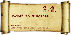 Horváth Nikolett névjegykártya
